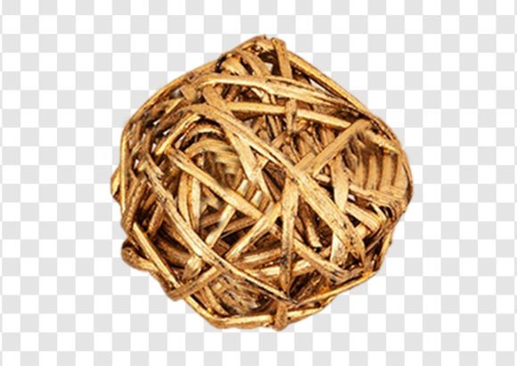 2304 Golden Decorative Object Isolated