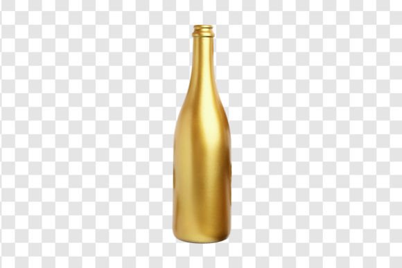 6807 Gold Decorative Bottle Isolated