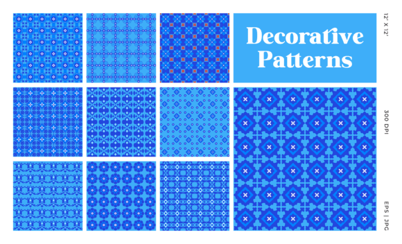 Blue Decorative Pattern: A Versatile Design Resource for Creative Professionals