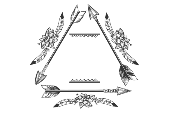 Boho Arrow Frame. Decorative Tribal Tria: A Unique Design Element for Modern Creatives