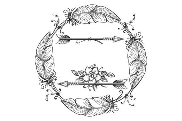 Boho Decorative Wreath: Feather Arrow Fr