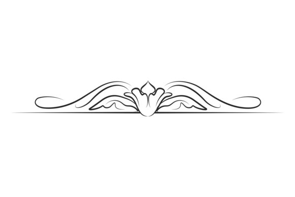 Calligraphic Ornate Header. Decorative V
