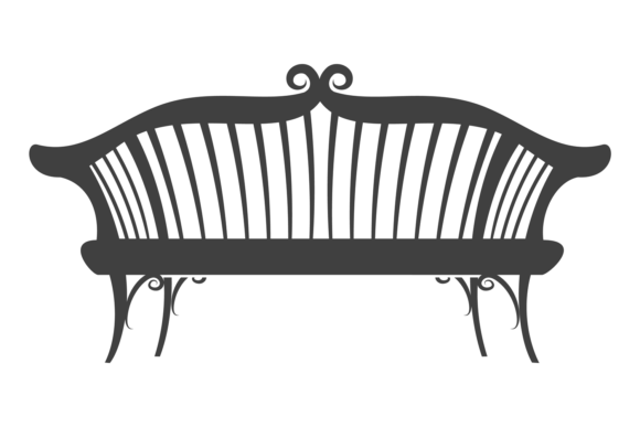 Decorative Bench. Outdoor Recreation Sym: A Versatile Symbol for Parks and Public Spaces