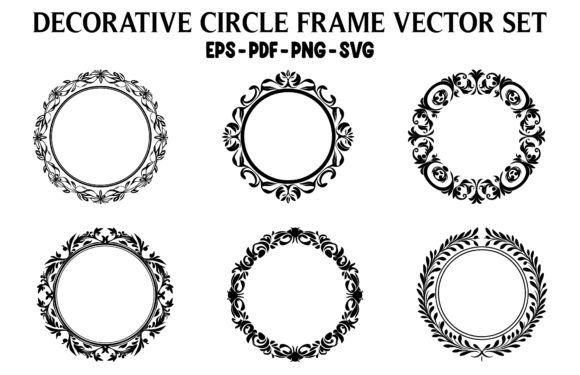 Decorative Border Circle Frames Vector