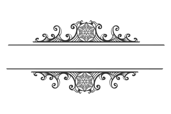 Decorative Divider with Ornate Snowflake: A Versatile Element for Winter Card Design