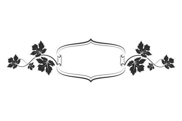 Decorative Floral Frame with Black Vine