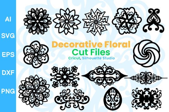 Decorative Floral Objects Cut Files for Creative Crafting