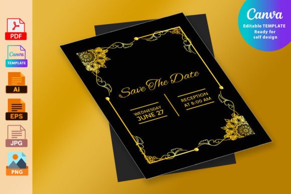 Decorative Gold Element Wedding Card: A Luxurious Choice for Special Occasions