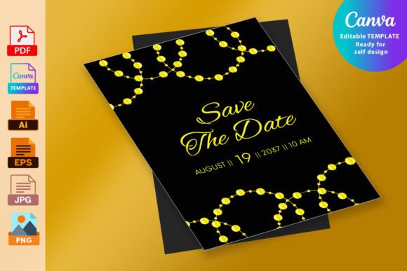 Decorative Particle Design Wedding Card