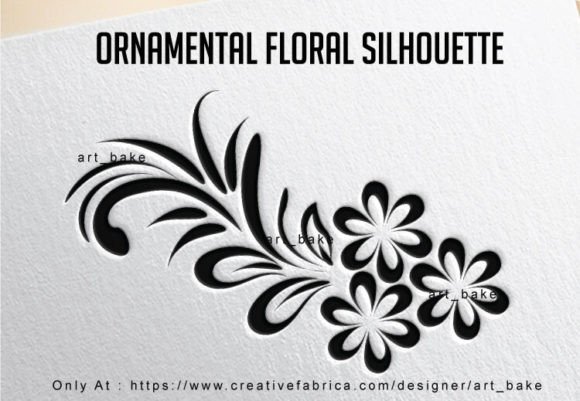 Decorative Swirl Floral Silhouette