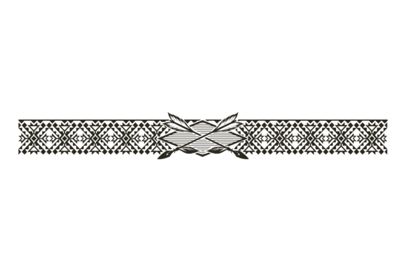 Decorative Tribal Pattern Border with Cr