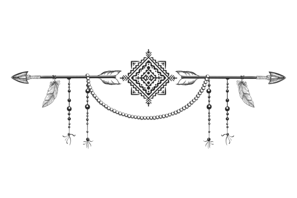 Ethnic Tribal Divider: Decorative Bohemi for Creative Expression