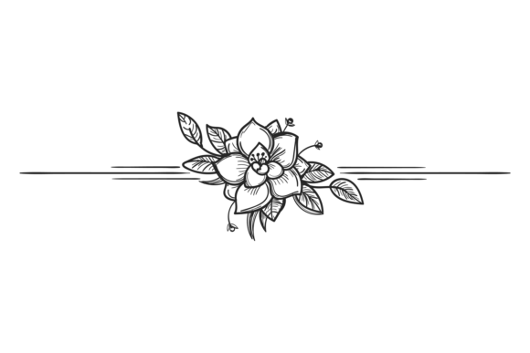 Floral Decorative Divider. Hand Drawn Vi