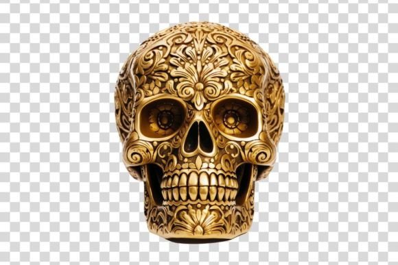 Golden Decorative Skull Isolated: A Versatile Tool for Creative Expression