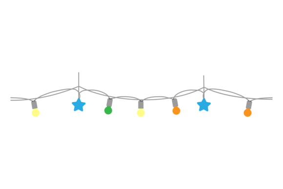 Light Garland Decorative Border. Colorfu: A Versatile and Vibrant Design Element