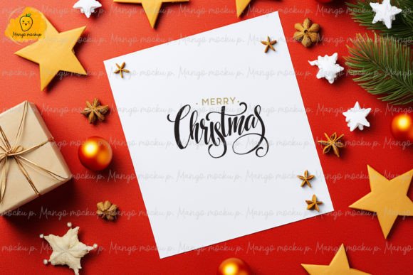 Red Decorative Christmas Card: A Festive Digital Download for All Occasions