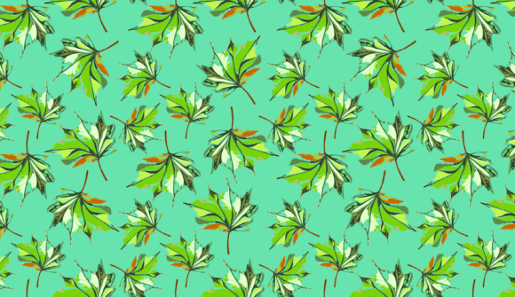 Seamless Pattern with Decorative Leaves: A Vibrant Design for Creative Projects