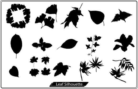 Set of Decorative Leaf Silhouette: A Versatile Design for Creative Projects