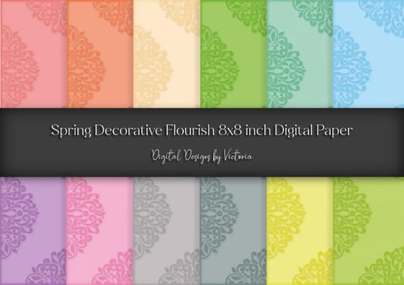 Spring Decorative Flourish Digital Paper: A Versatile Tool for Creative Projects