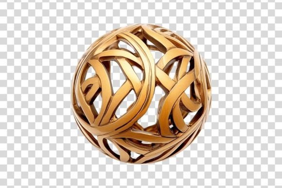 Wooden Decorative Sphere 3 Isolated